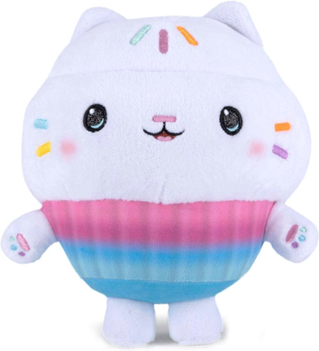 Cakey - Gabby’s Poppenhuis Pluche Knuffel 22 cm {Gabbys Dollhouse Plush Toy | Speelgoed Knuffeldier Knuffelpop voor kinderen jongens meisjes | Gabby, Cakey, Kitty Fee, Meerminkat, Pandy Poek | Mercat, Kitty Fairy, Pandy Paws, Cakey Cat}
